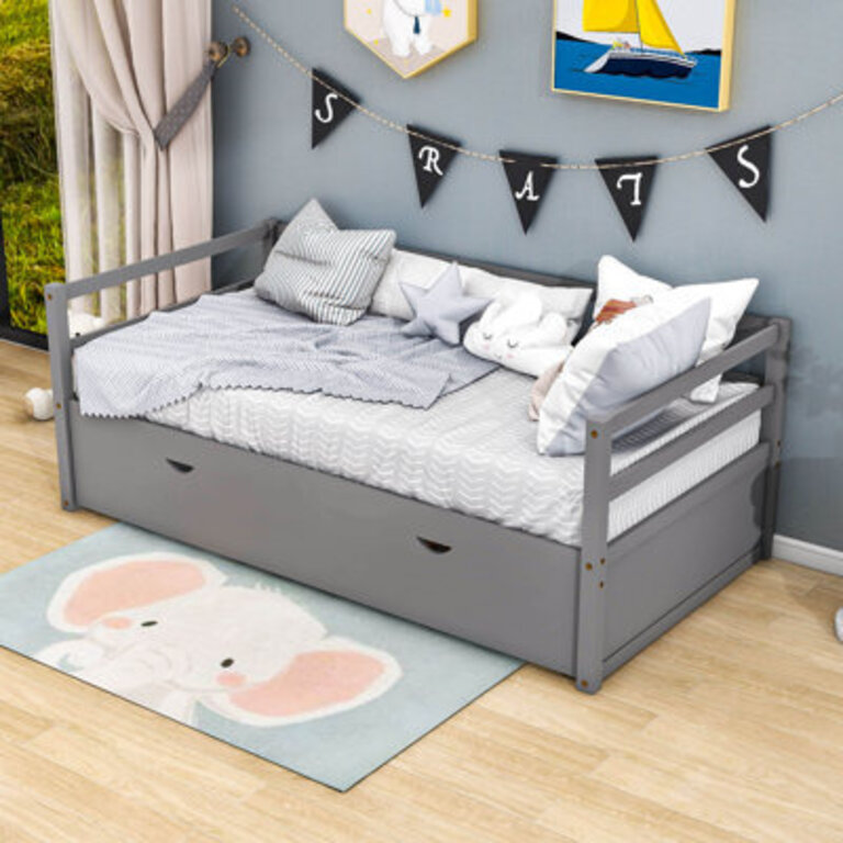 Emorie Twin Size Wood Daybed with Trundle