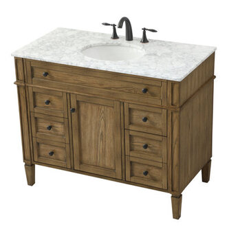 Rivers 42 Single Bathroom Vanity with Carrara Marble Top