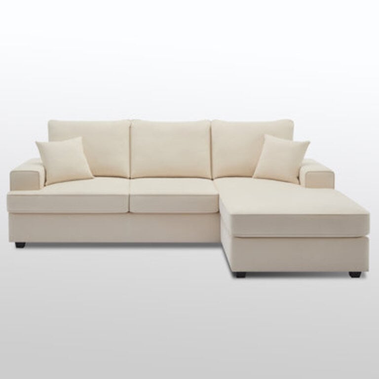 Alden 100 Upholstered L shape Sectional with Convertible Chaise