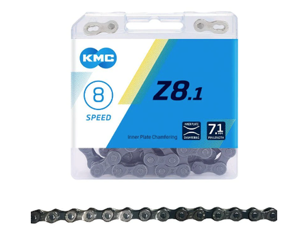 KMC Z8.1 NP/GY, Chain, Speed: 6/7/8, 7.1mm, Links: 116, Silver