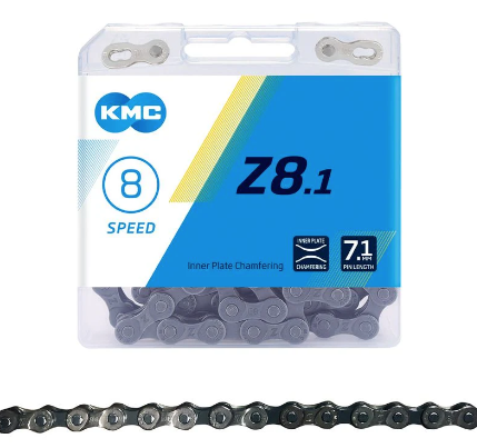 KMC Z8.1 NP/GY, Chain, Speed: 6/7/8, 7.1mm, Links: 116, Silver