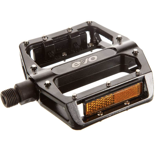 Evo Hightail, Platform Pedals, Body: Aluminum, Spindle: Cr-Mo, 9/16'', Black, Pair Pair