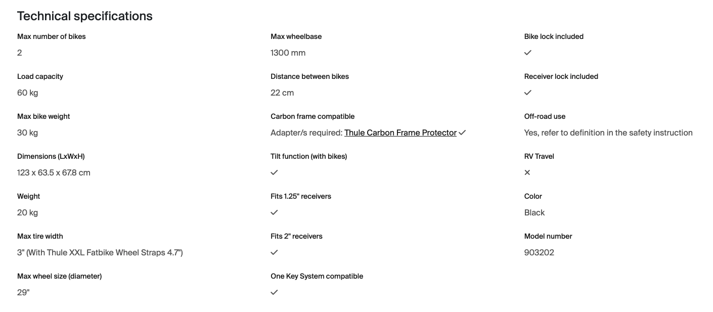 Thule Thule EasyFold XT 2-bike platform hitch bike rack black