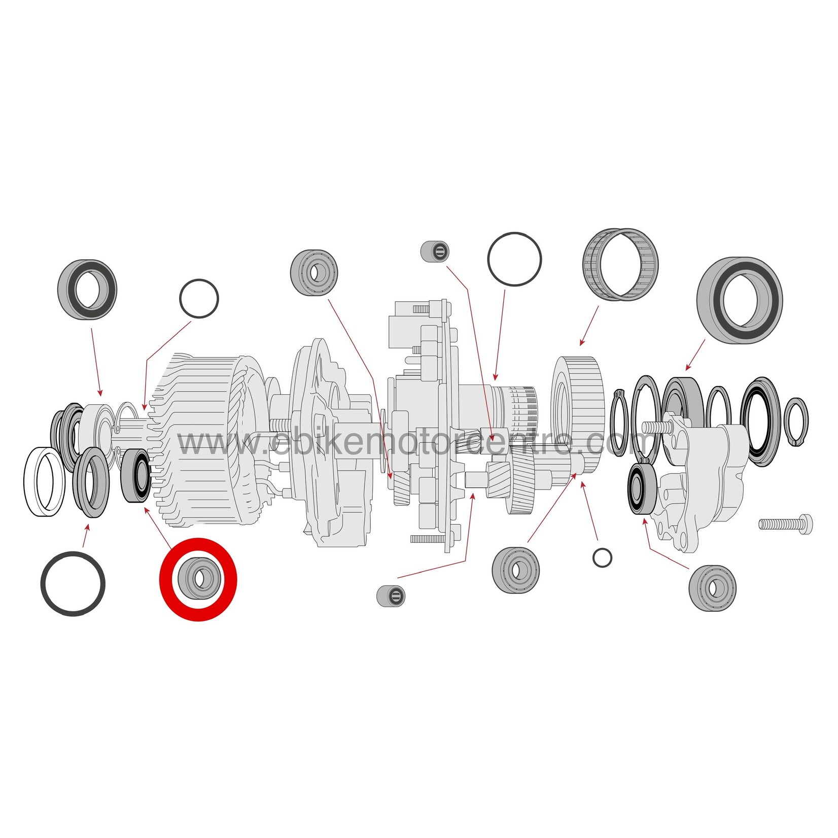 Bosch Bosch Gen 4 - Roulement d'axe du moteur électrique gauche