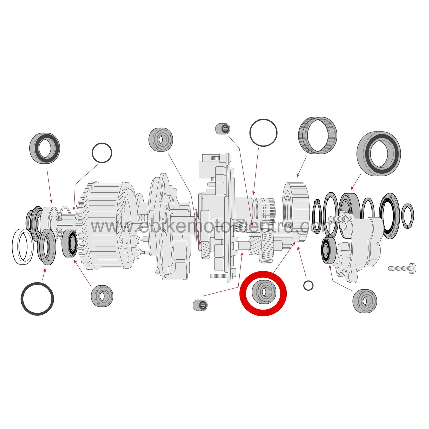 Bosch Bosch Gen 4 - Roulement du pignon d'entrainement pour couvercle moteur droit