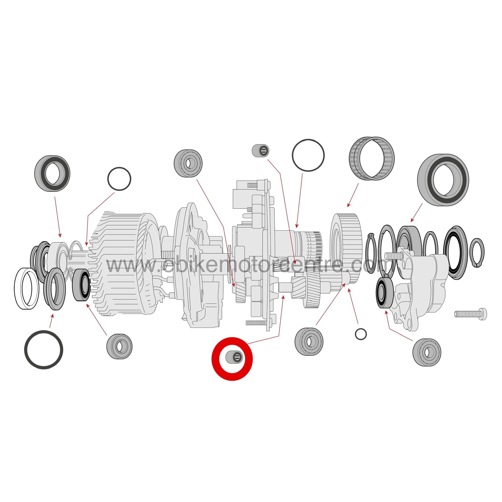 Bosch Bosch Gen 4 - Roulement à aiguilles de l'arbre de transmission, boitier inférieur
