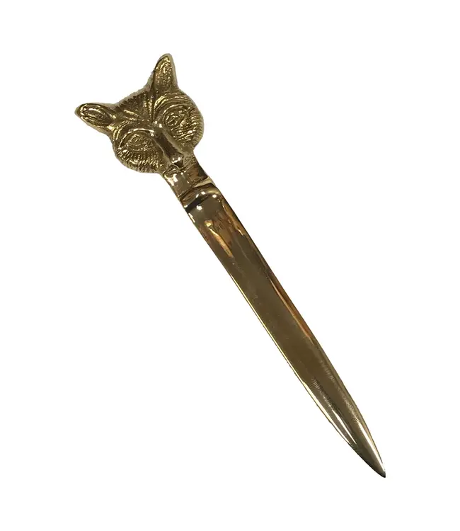 Solid Brass Fox Head Letter Opener
