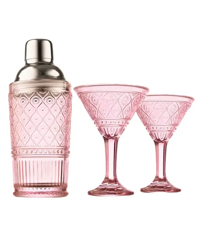 Claro Cocktail Shaker & Martini Set- Pink