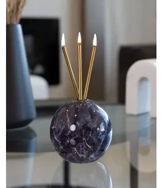 Everlasting Candle Co. Neva Charcoal Marble Vase