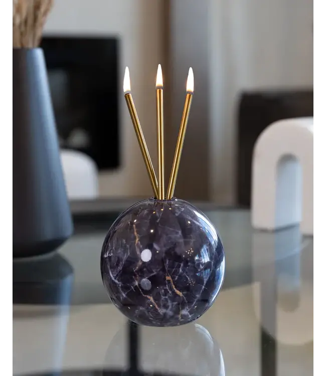 Everlasting Candle Co. Neva Charcoal Marble Vase