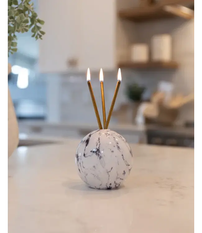 Everlasting Candle Co. Neva White Marble Vase