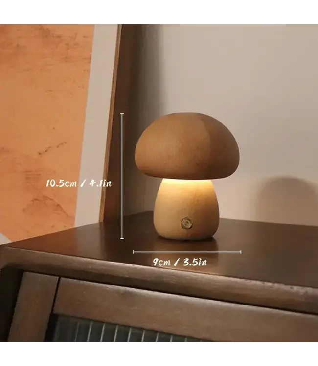 Wooden Mushroom Lamp S