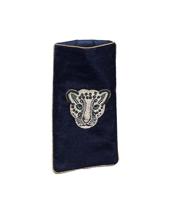 Velvet Eyeglas case w/3D Leopard