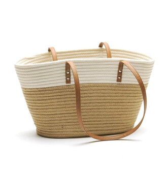 Jute and White Market Bag