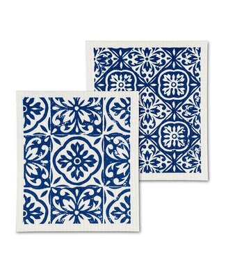 Blue Tile- Swedish Dishcloth