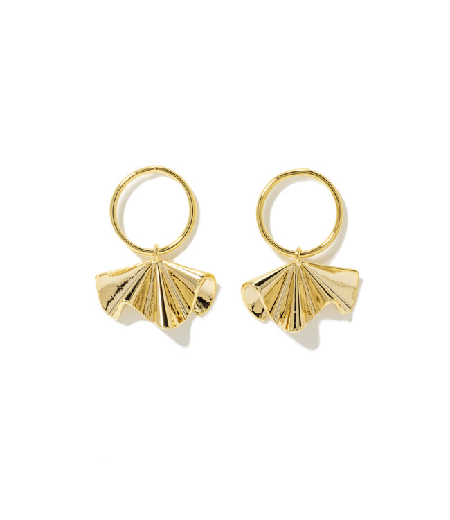 Lover's Tempo Contour Drop Earrings- Gold