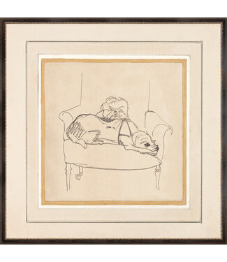 Two Dogs On A Chair C. 1930