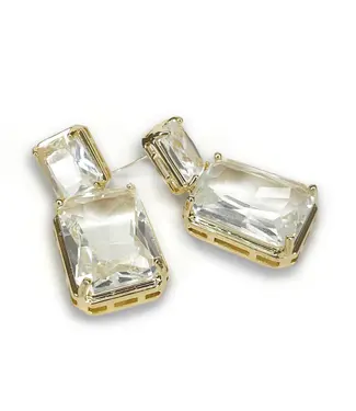 Earing Clear Crystal Square