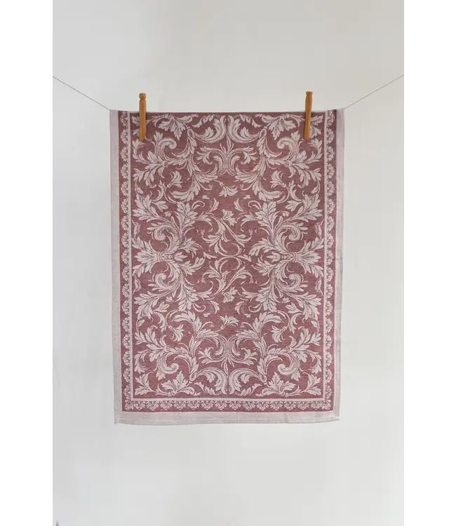 Renesans linen tea towel red