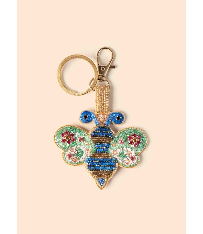 Powder Beaded Keyring -Blinged Bee