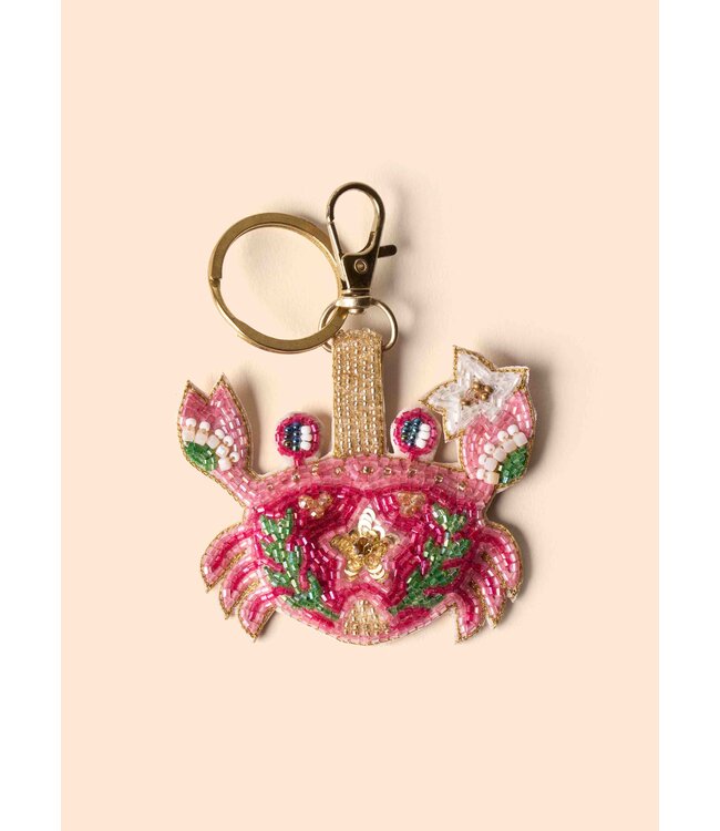 Powder Beaded Keyring -Crab