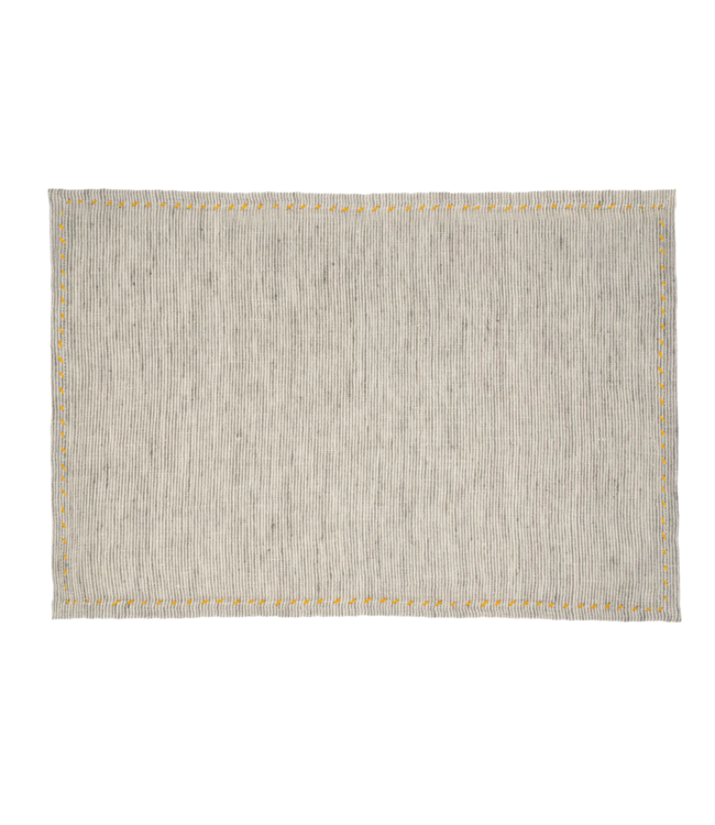Indaba Linen Pinstripe Placemats Grey S/4