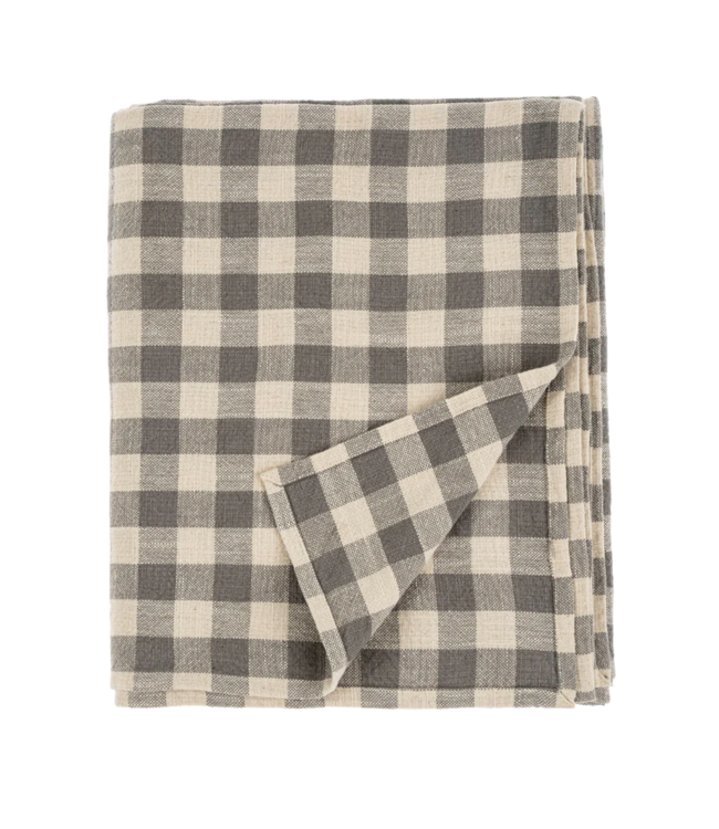 Indaba Somerset Gingham Tablecloth Grey