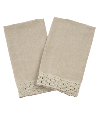 Indaba Crochet Lace Tea Towels S/2