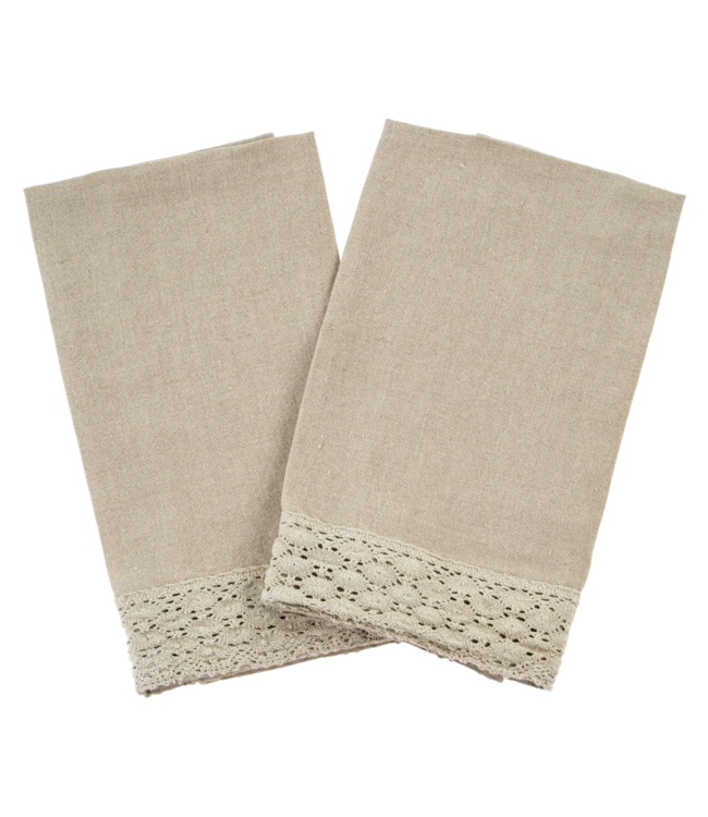 Indaba Crochet Lace Tea Towels S/2
