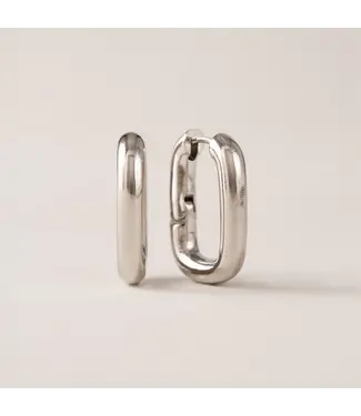Lover's Tempo Midi paperclip puff hoop- Silver