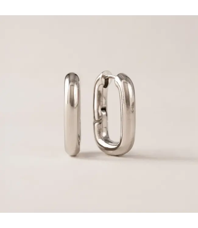 Lover's Tempo Midi paperclip puff hoop- Silver