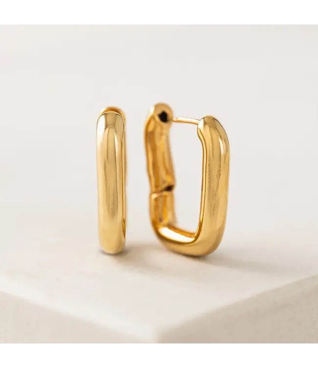 Lover's Tempo Midi paperclip puff hoop- Gold