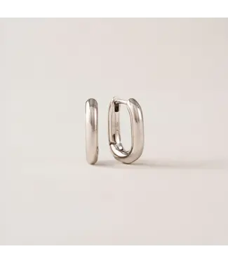 Lover's Tempo Small paperclip puff hoop- Silver