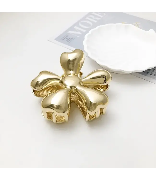 Gold flower duckbill hair clip gold