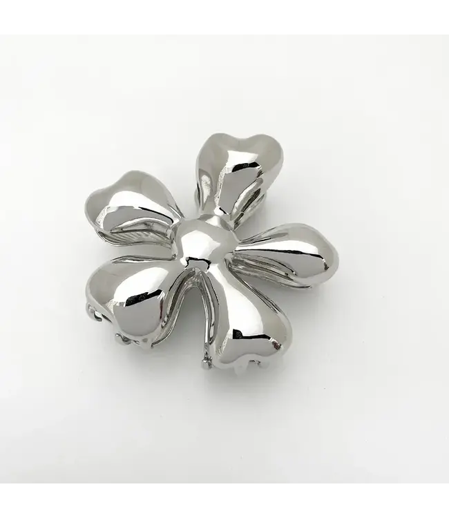 Gold flowe duckbill hairclip silver