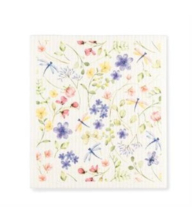 Dragonfly & Floral Dishcloth