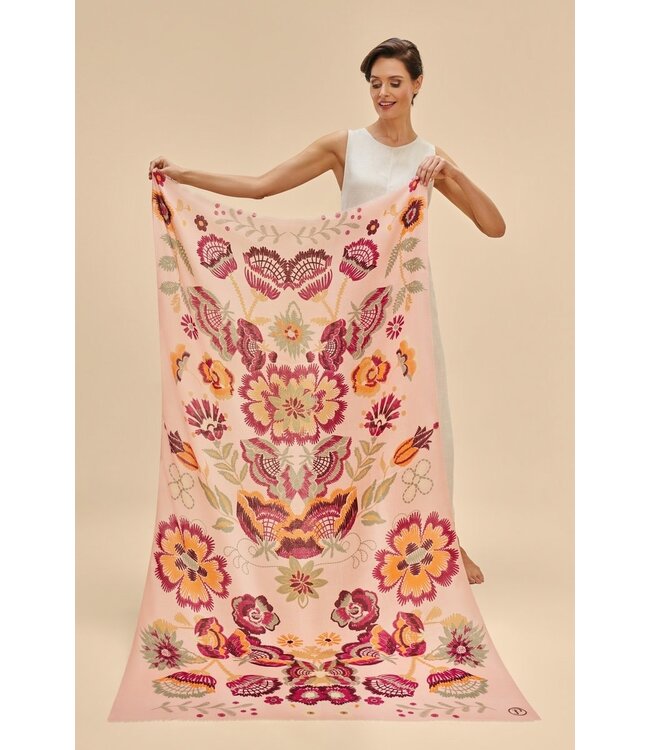 Powder Floral Symmetry Scarf