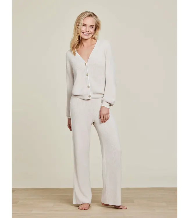 Barefoot Dreams Contrast Ribbed Cardigan