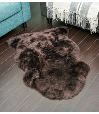 33"L Brown Fur Rug
