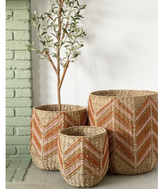 32L Decorative Hand Woven Seagrass/Metal