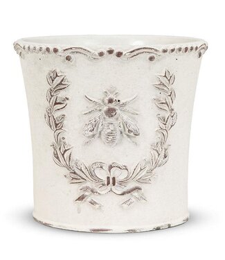Large Emboss Bee in Crest Planter