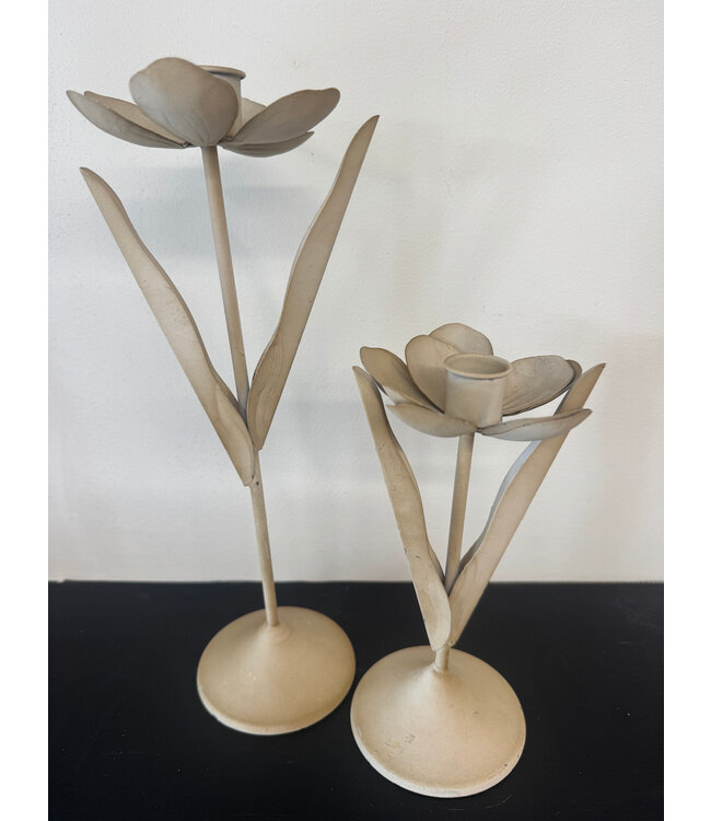 Indaba L Bloom Candleholder Creamy White