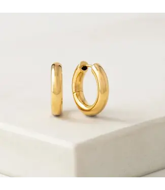 Lover's Tempo Midi Puff Hoop Earring -Gold