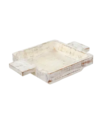Indaba Whitewashed Dough Bowl S