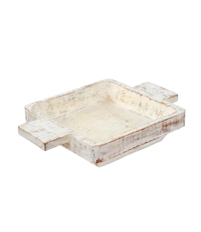 Indaba Whitewashed Dough Bowl S