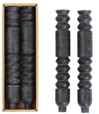 10" Totem Taper Candles Black