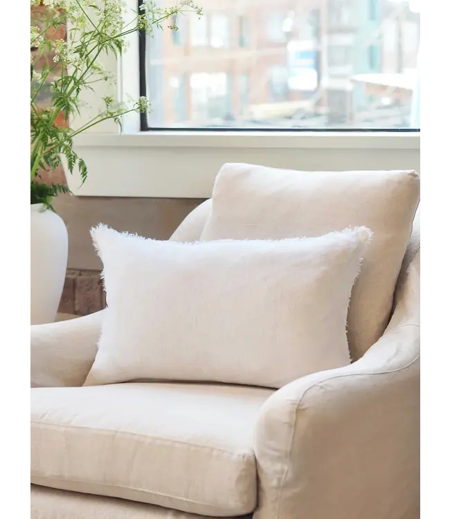 Indaba 16X24 Lina Linen Pillow, Ivory