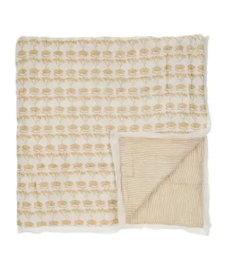 Indaba Block Print Landscape Muslin Baby Quilt