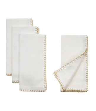 Indaba Gold Blanket Stitch Napkins