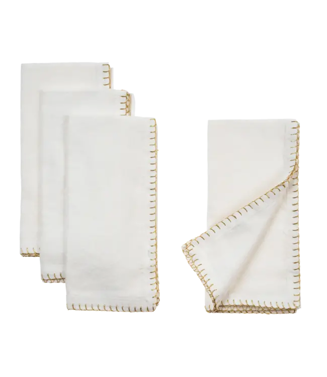 Indaba Gold Blanket Stitch Napkins